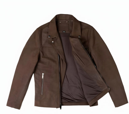 Heritage Brown Leather Asymmetrical Jacket
