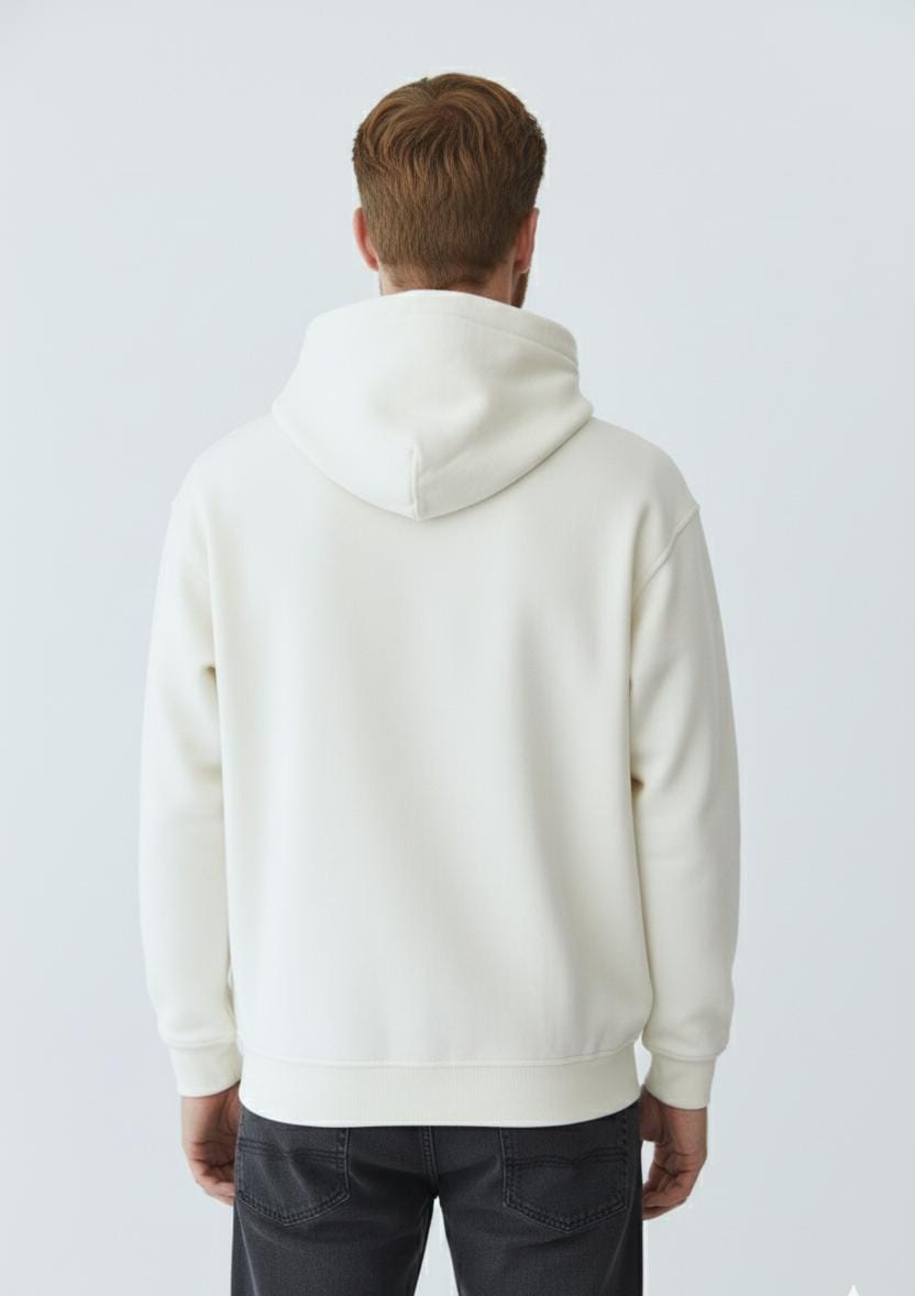 Natural White Fleece Hoodie