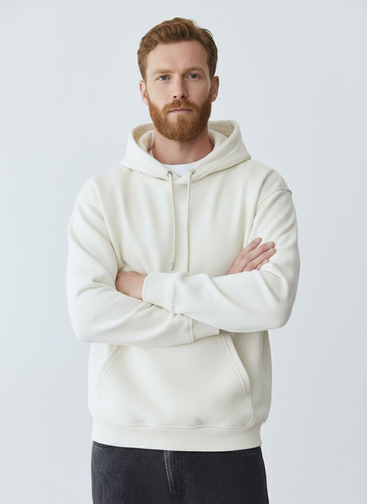 Natural White Fleece Hoodie