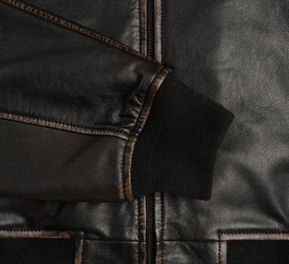 "The Ace" Vintage Distressed Bomber Jacket
