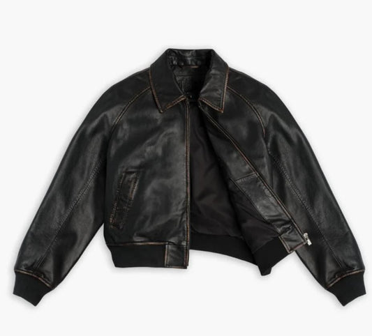 "The Ace" Vintage Distressed Bomber Jacket