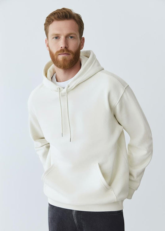 Natural White Fleece Hoodie