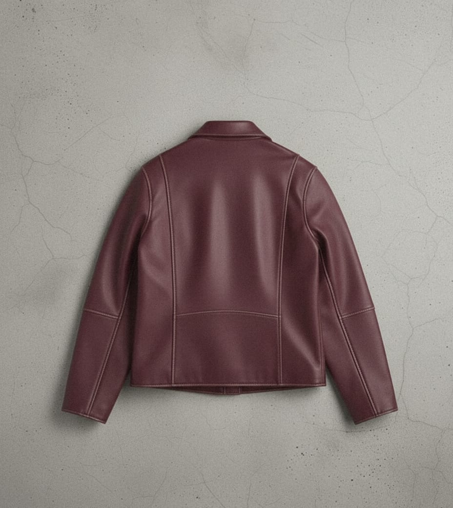 THE MERLOT FAUX LEATHER JACKET