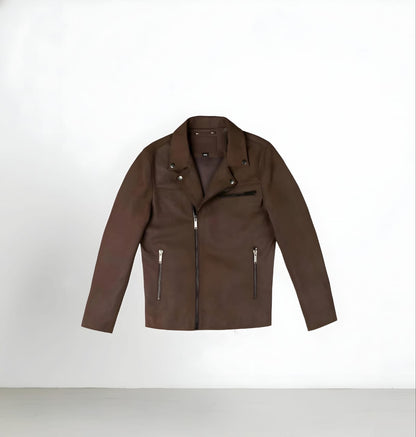 Heritage Brown Leather Asymmetrical Jacket