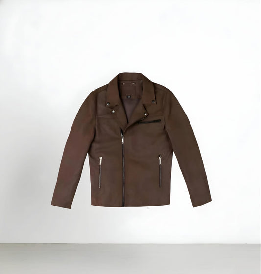 Heritage Brown Leather Asymmetrical Jacket